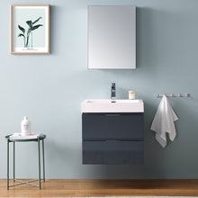 Load image into Gallery viewer, Fresca Valencia 24&quot; Dark Slate Gray Wall Hung Modern Bathroom Vanity w/ Medicine Cabinet- Fresca