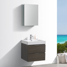 Load image into Gallery viewer, Fresca Valencia 24&quot; Gray Oak Wall Hung Modern Bathroom Vanity w/ Medicine Cabinet- Fresca