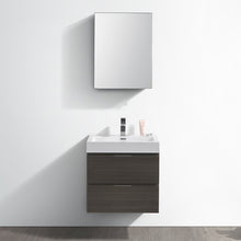 Load image into Gallery viewer, Fresca Valencia 24&quot; Gray Oak Wall Hung Modern Bathroom Vanity w/ Medicine Cabinet- Fresca