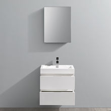 Load image into Gallery viewer, Fresca Valencia 24&quot; Glossy White Wall Hung Modern Bathroom Vanity w/ Medicine Cabinet- Fresca
