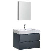 Load image into Gallery viewer, Fresca Valencia 30&quot; Dark Slate Gray Wall Hung Modern Bathroom Vanity w/ Medicine Cabinet- Fresca