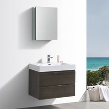 Load image into Gallery viewer, Fresca Valencia 30&quot; Gray Oak Wall Hung Modern Bathroom Vanity w/ Medicine Cabinet- Fresca