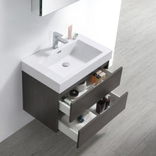 Load image into Gallery viewer, Fresca Valencia 30&quot; Gray Oak Wall Hung Modern Bathroom Vanity w/ Medicine Cabinet- Fresca