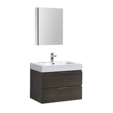 Load image into Gallery viewer, Fresca Valencia 30&quot; Gray Oak Wall Hung Modern Bathroom Vanity w/ Medicine Cabinet- Fresca
