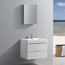 Load image into Gallery viewer, Fresca Valencia 30&quot; Glossy White Wall Hung Modern Bathroom Vanity w/ Medicine Cabinet- Fresca