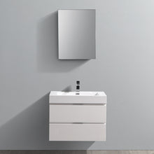 Load image into Gallery viewer, Fresca Valencia 30&quot; Glossy White Wall Hung Modern Bathroom Vanity w/ Medicine Cabinet- Fresca