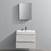Load image into Gallery viewer, Fresca Valencia 30&quot; Glossy White Wall Hung Modern Bathroom Vanity w/ Medicine Cabinet- Fresca