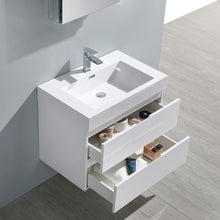 Load image into Gallery viewer, Fresca Valencia 30&quot; Glossy White Wall Hung Modern Bathroom Vanity w/ Medicine Cabinet- Fresca