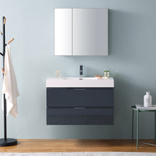 Load image into Gallery viewer, Fresca Valencia 36&quot; Dark Slate Gray Wall Hung Modern Bathroom Vanity w/ Medicine Cabinet- Fresca