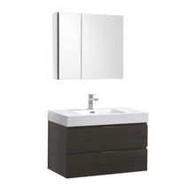 Load image into Gallery viewer, Fresca Valencia 36&quot; Gray Oak Wall Hung Modern Bathroom Vanity w/ Medicine Cabinet- Fresca
