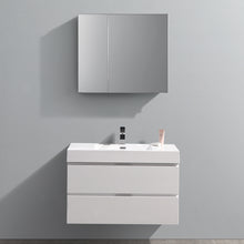 Load image into Gallery viewer, Fresca Valencia 36&quot; Glossy White Wall Hung Modern Bathroom Vanity w/ Medicine Cabinet- Fresca