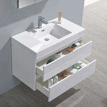 Load image into Gallery viewer, Fresca Valencia 36&quot; Glossy White Wall Hung Modern Bathroom Vanity w/ Medicine Cabinet- Fresca