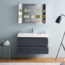 Load image into Gallery viewer, Fresca Valencia 40&quot; Dark Slate Gray Wall Hung Modern Bathroom Vanity w/ Medicine Cabinet- Fresca
