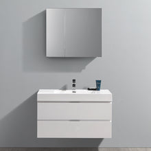 Load image into Gallery viewer, Fresca Valencia 40&quot; Glossy White Wall Hung Modern Bathroom Vanity w/ Medicine Cabinet- Fresca