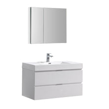 Load image into Gallery viewer, Fresca Valencia 40&quot; Glossy White Wall Hung Modern Bathroom Vanity w/ Medicine Cabinet- Fresca