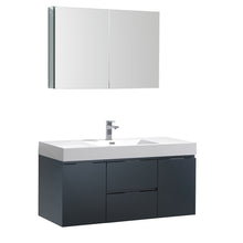 Load image into Gallery viewer, Fresca Valencia 48&quot; Dark Slate Gray Wall Hung Modern Bathroom Vanity w/ Medicine Cabinet- Fresca