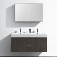 Load image into Gallery viewer, Fresca Valencia 48&quot; Gray Oak Wall Hung Double Sink Modern Bathroom Vanity w/ Medicine Cabinet- Fresca
