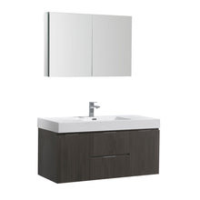 Load image into Gallery viewer, Fresca Valencia 48&quot; Gray Oak Wall Hung Modern Bathroom Vanity w/ Medicine Cabinet- Fresca