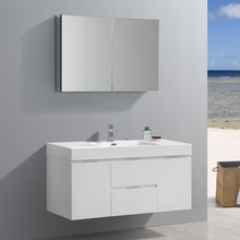 Load image into Gallery viewer, Fresca Valencia 48&quot; Glossy White Wall Hung Modern Bathroom Vanity w/ Medicine Cabinet- Fresca