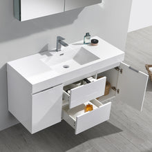 Load image into Gallery viewer, Fresca Valencia 48&quot; Glossy White Wall Hung Modern Bathroom Vanity w/ Medicine Cabinet- Fresca