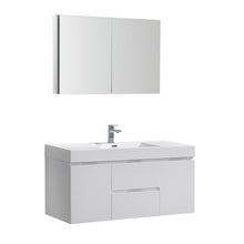 Load image into Gallery viewer, Fresca Valencia 48&quot; Glossy White Wall Hung Modern Bathroom Vanity w/ Medicine Cabinet- Fresca