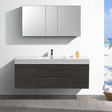 Load image into Gallery viewer, Fresca Valencia 60&quot; Gray Oak Wall Hung Modern Bathroom Vanity w/ Medicine Cabinet- Fresca