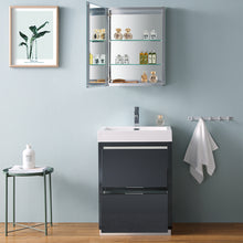 Load image into Gallery viewer, Fresca Valencia 24&quot; Dark Slate Gray Free Standing Modern Bathroom Vanity w/ Medicine Cabinet- Fresca