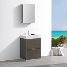 Load image into Gallery viewer, Fresca Valencia 24&quot; Gray Oak Free Standing Modern Bathroom Vanity w/ Medicine Cabinet- Fresca