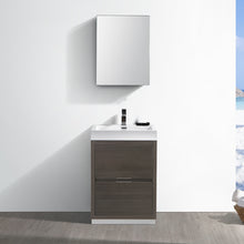 Load image into Gallery viewer, Fresca Valencia 24&quot; Gray Oak Free Standing Modern Bathroom Vanity w/ Medicine Cabinet- Fresca