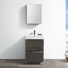 Load image into Gallery viewer, Fresca Valencia 24&quot; Gray Oak Free Standing Modern Bathroom Vanity w/ Medicine Cabinet- Fresca