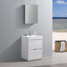 Load image into Gallery viewer, Fresca Valencia 24&quot; Glossy White Free Standing Modern Bathroom Vanity w/ Medicine Cabinet- Fresca