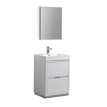 Load image into Gallery viewer, Fresca Valencia 24&quot; Glossy White Free Standing Modern Bathroom Vanity w/ Medicine Cabinet- Fresca
