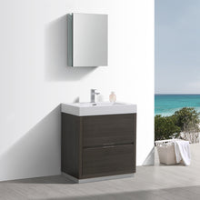 Load image into Gallery viewer, Fresca Valencia 30&quot; Gray Oak Free Standing Modern Bathroom Vanity w/ Medicine Cabinet- Fresca