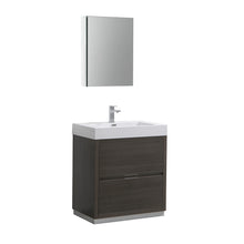 Load image into Gallery viewer, Fresca Valencia 30&quot; Gray Oak Free Standing Modern Bathroom Vanity w/ Medicine Cabinet- Fresca