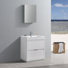 Load image into Gallery viewer, Fresca Valencia 30&quot; Glossy White Free Standing Modern Bathroom Vanity w/ Medicine Cabinet- Fresca