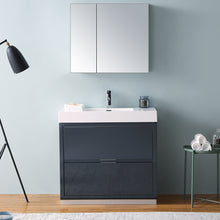 Load image into Gallery viewer, Fresca Valencia 36&quot; Dark Slate Gray Free Standing Modern Bathroom Vanity w/ Medicine Cabinet- Fresca