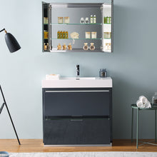 Load image into Gallery viewer, Fresca Valencia 36&quot; Dark Slate Gray Free Standing Modern Bathroom Vanity w/ Medicine Cabinet- Fresca