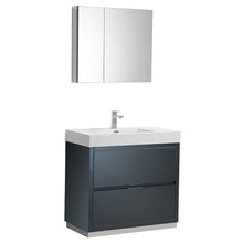 Load image into Gallery viewer, Fresca Valencia 36&quot; Dark Slate Gray Free Standing Modern Bathroom Vanity w/ Medicine Cabinet- Fresca