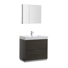 Load image into Gallery viewer, Fresca Valencia 36&quot; Gray Oak Free Standing Modern Bathroom Vanity w/ Medicine Cabinet- Fresca