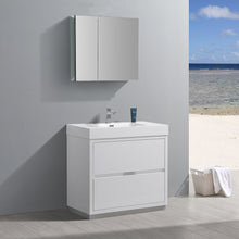 Load image into Gallery viewer, Fresca Valencia 36&quot; Glossy White Free Standing Modern Bathroom Vanity w/ Medicine Cabinet- Fresca