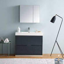 Load image into Gallery viewer, Fresca Valencia 40&quot; Dark Slate Gray Free Standing Modern Bathroom Vanity w/ Medicine Cabinet- Fresca