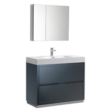 Load image into Gallery viewer, Fresca Valencia 40&quot; Dark Slate Gray Free Standing Modern Bathroom Vanity w/ Medicine Cabinet- Fresca