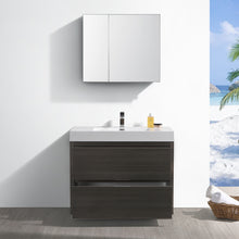 Load image into Gallery viewer, Fresca Valencia 40&quot; Gray Oak Free Standing Modern Bathroom Vanity w/ Medicine Cabinet- Fresca