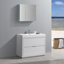 Load image into Gallery viewer, Fresca Valencia 40&quot; Glossy White Free Standing Modern Bathroom Vanity w/ Medicine Cabinet- Fresca
