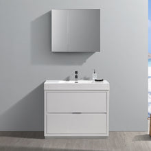 Load image into Gallery viewer, Fresca Valencia 40&quot; Glossy White Free Standing Modern Bathroom Vanity w/ Medicine Cabinet- Fresca