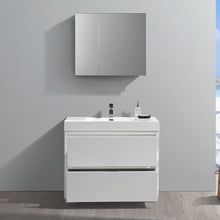 Load image into Gallery viewer, Fresca Valencia 40&quot; Glossy White Free Standing Modern Bathroom Vanity w/ Medicine Cabinet- Fresca