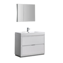 Load image into Gallery viewer, Fresca Valencia 40&quot; Glossy White Free Standing Modern Bathroom Vanity w/ Medicine Cabinet- Fresca