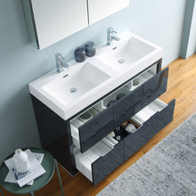 Load image into Gallery viewer, Fresca Valencia 48&quot; Dark Slate Gray Free Standing Double Sink Modern Bathroom Vanity w/ Medicine Cabinet- Fresca