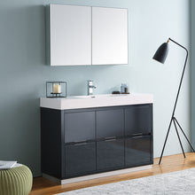 Load image into Gallery viewer, Fresca Valencia 48&quot; Dark Slate Gray Free Standing Modern Bathroom Vanity w/ Medicine Cabinet- Fresca