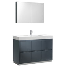 Load image into Gallery viewer, Fresca Valencia 48&quot; Dark Slate Gray Free Standing Modern Bathroom Vanity w/ Medicine Cabinet- Fresca
